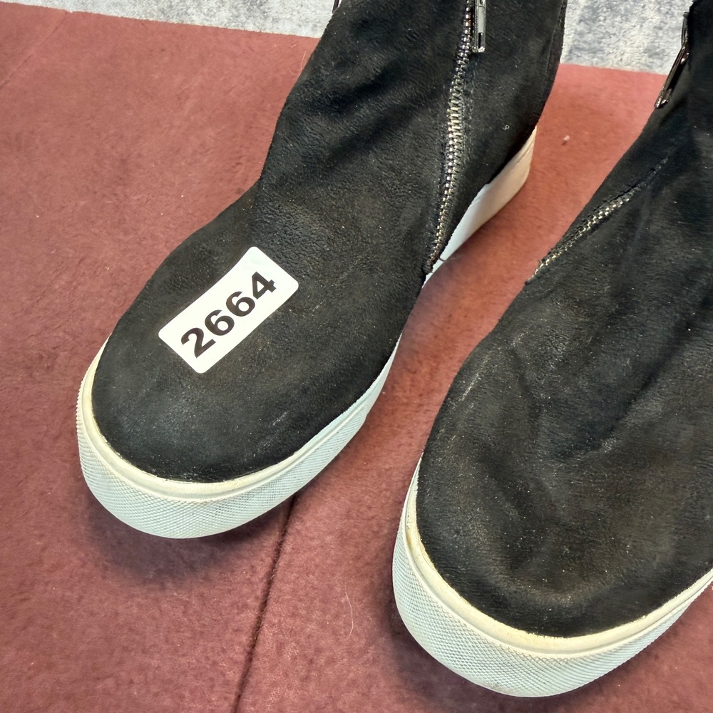 Soda Wedge Sneakers Womens Black Regular Size 10 Double Side Zip Ankle Bootie - Picture 8 of 12